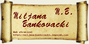 Miljana Bankovački vizit kartica